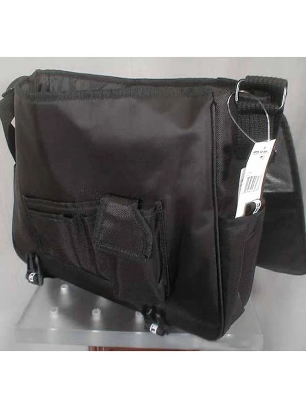 NEW Vintage Polo Sport Ralph Lauren Messenger Bag! Black Silver Huge Polo Sport